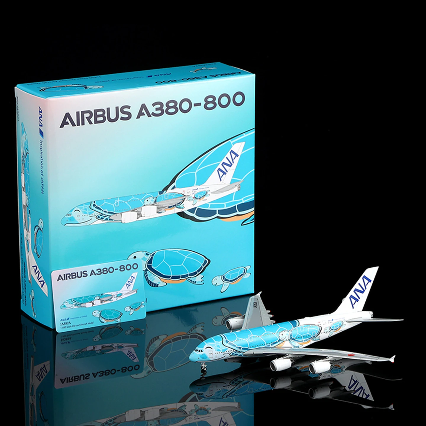 A582302 Alloy Collectible Plane Gift HX Models 1:400 All Nippon Airways [Green Turtle] Airbus A380 Diecast Aircraft Model JA382A