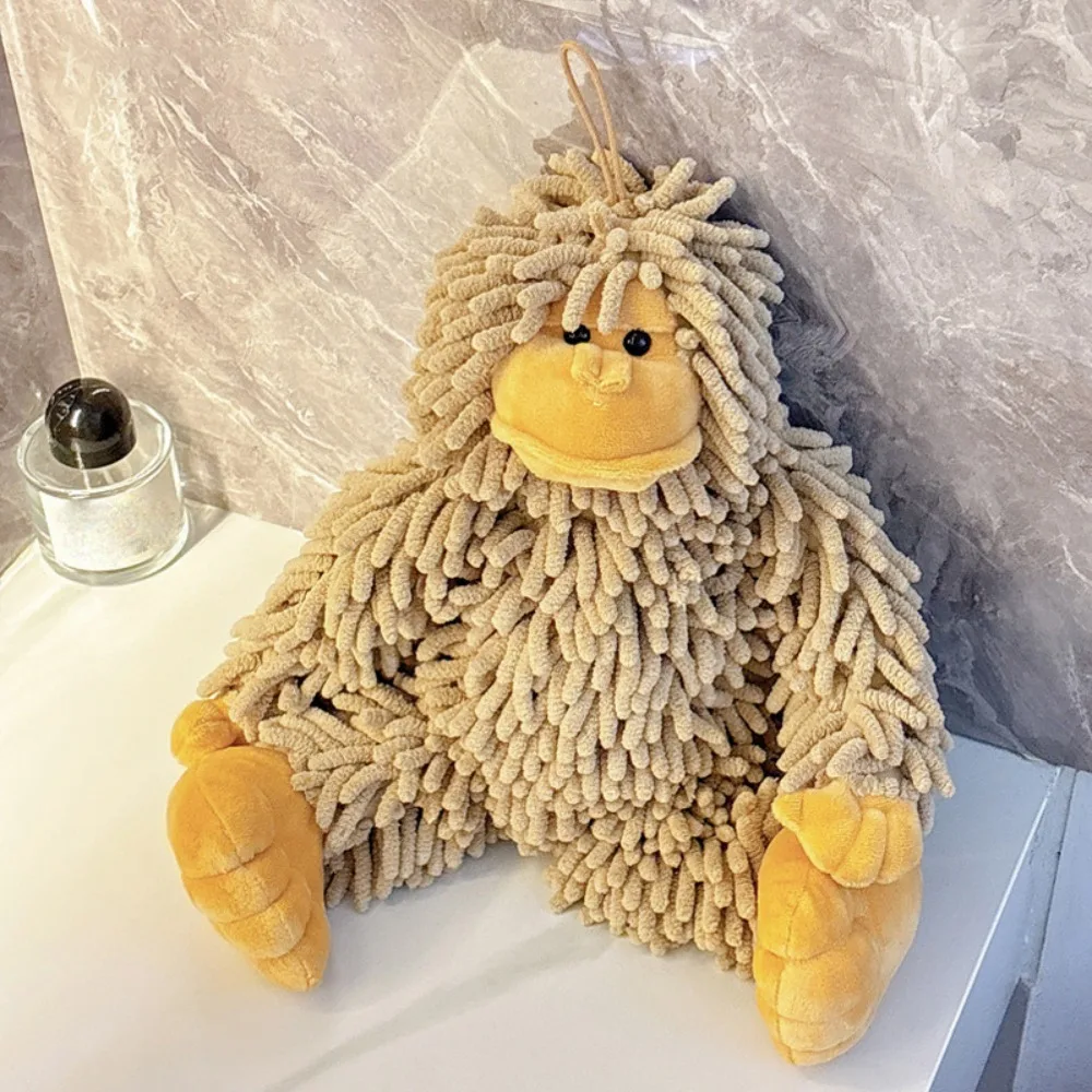 

Милый впитывающий полотенец-игрушка в виде гориллы из синели, объемное, быстросохнущее, в виде животного, для мытья, подвесное, пушистое, детское, для бассейна