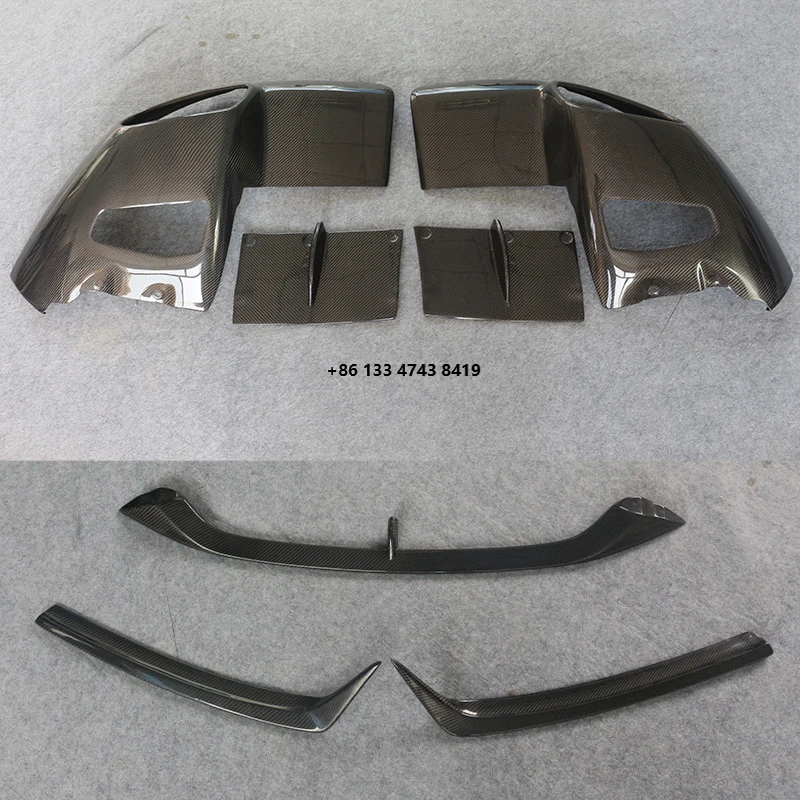 

modification upgrade wet carbon fiber body kit, front/rear lip plate bolt fixed with fog lamp, suitable for 2012-2017 F12