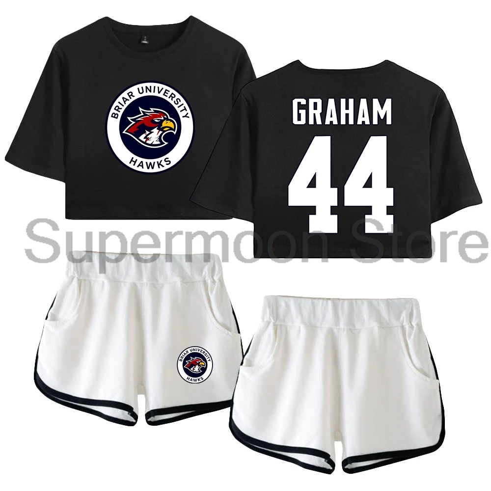 Off Campus Briar University Short Sleeve Crop Top+Shorts Two Piece Sets Women's Top Sets 2026 Sport Tv Show Merch
