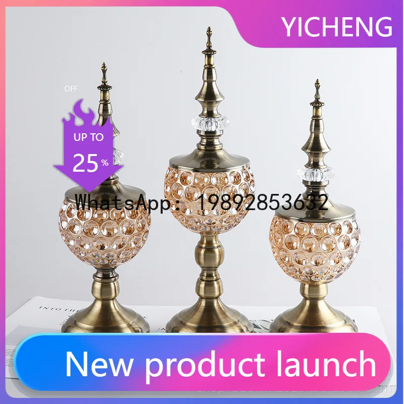 

PYJ glass metal candy plate storage tank modern creative model house decoration home ornament