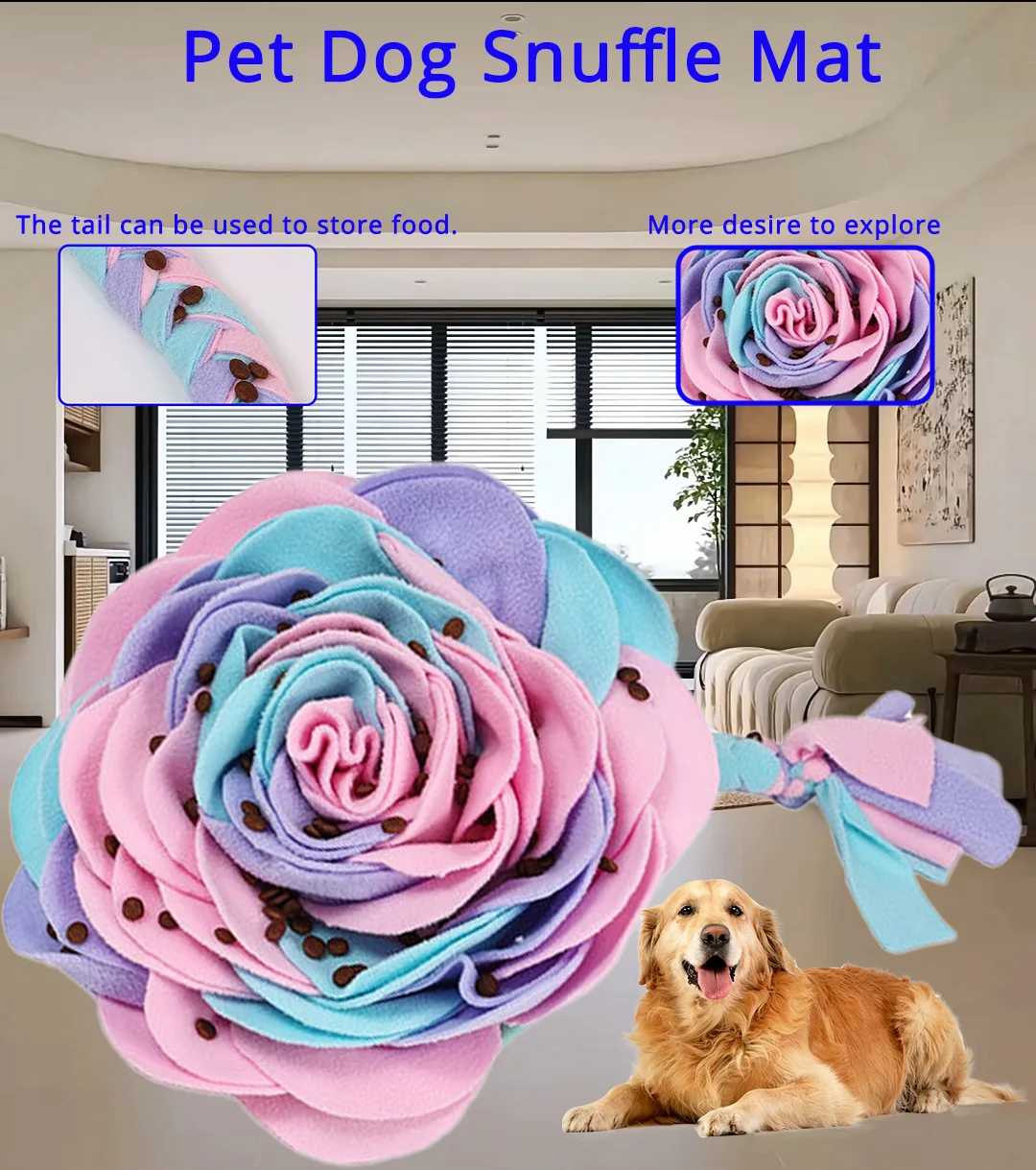 

Pet Dog Snuffle Mat Slow Food Sniffing Training Foraging Skills Eco Friendly Training Blanke Small Medium Larget Stress Relief
