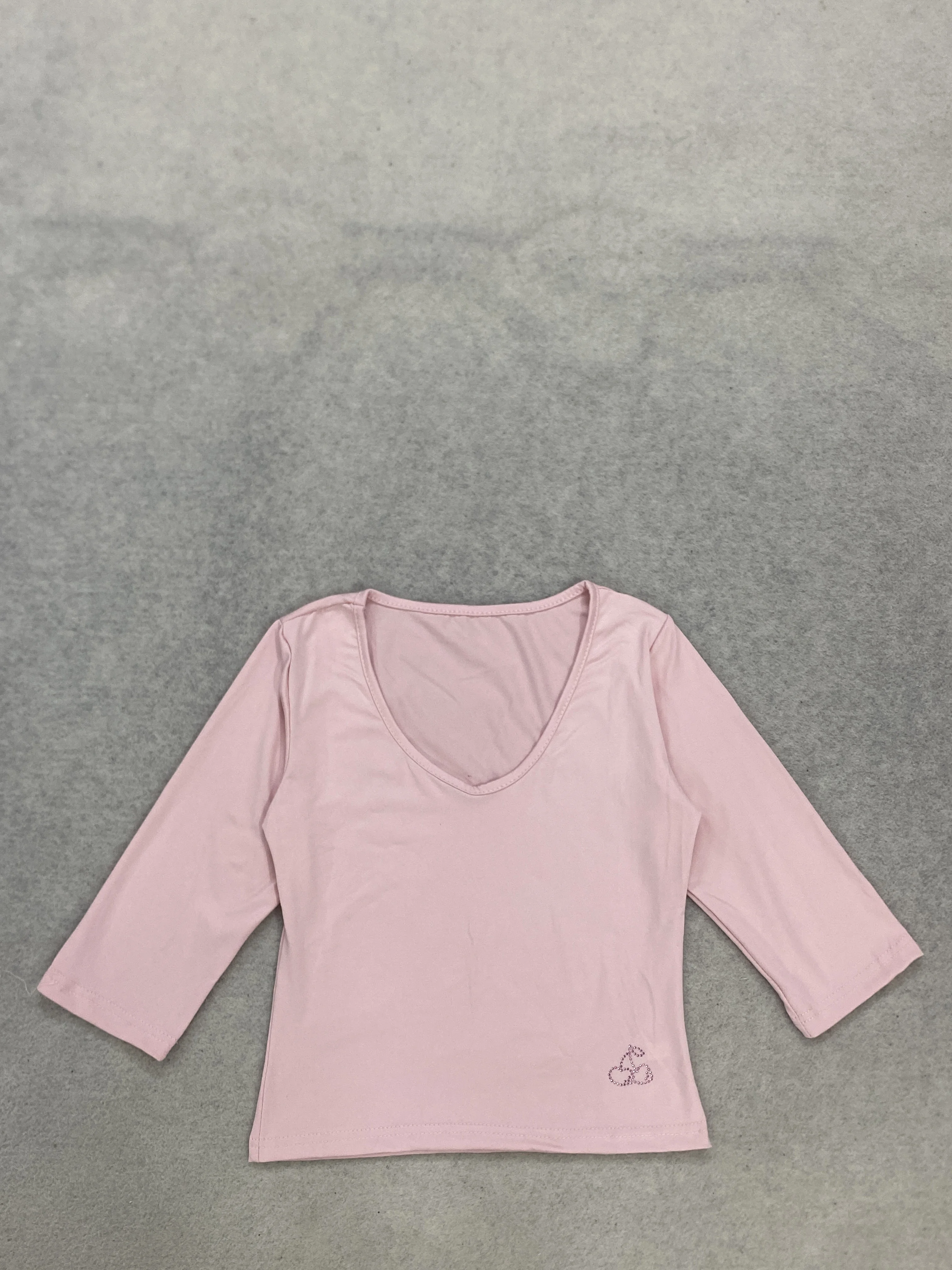 Damen V-Ausschnitt Kurzarm 3/4-Ärmel Crop-Tops, Figurbetont, Y2K Basic T-Shirts für Club, Party, Dating, Urlaub, Streetstyle, Alltagskleidung – Detail 5