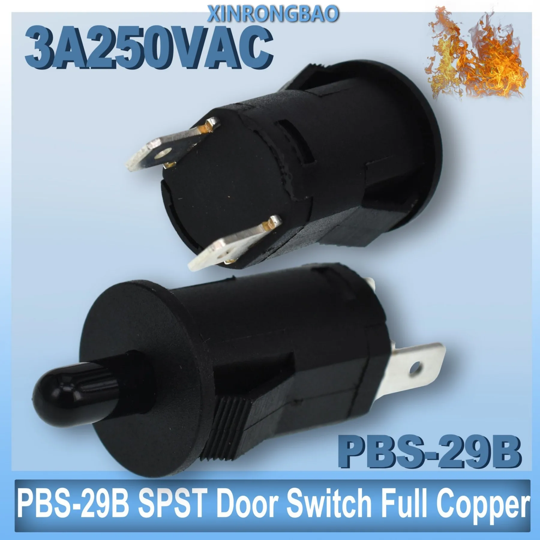PBS-29B Door Switch Refrigerator Cabinet Light Disinfection Wardrobe Closed Press Button SPST Door Switch Normally closed/open3A