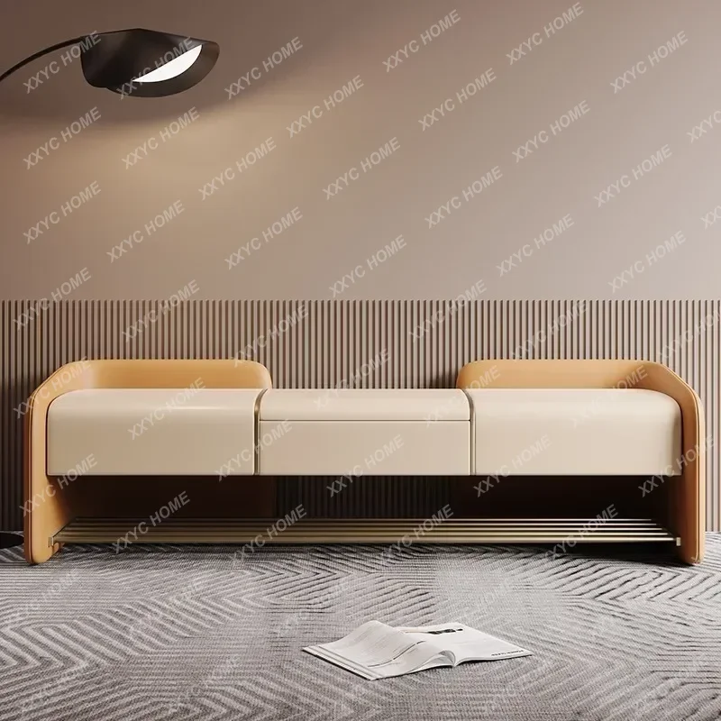 KK32  Light luxury door change shoes wear shoe stool clothing store soft bag long strip sofa footstool