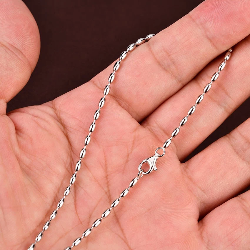 925 Sterling Silver Olive Beads Chain Necklaces For Women 2026 Trend Necklaces Luxury Jewelry High Quality Women’s Neck Chain