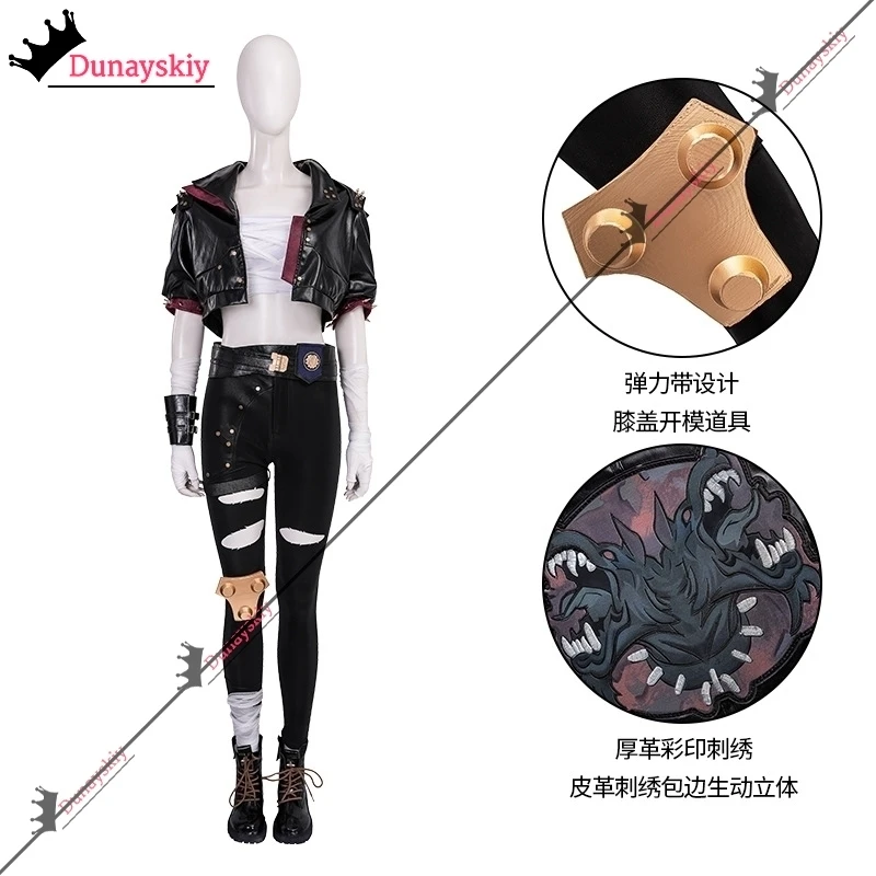Костюм Vi Acrane для косплея LOL, кожаный боевой костюм, игра Arcane Vi, наряд для ролевых игр, мультистильный костюм Vi 25, карнавальный костюм в стиле аниме