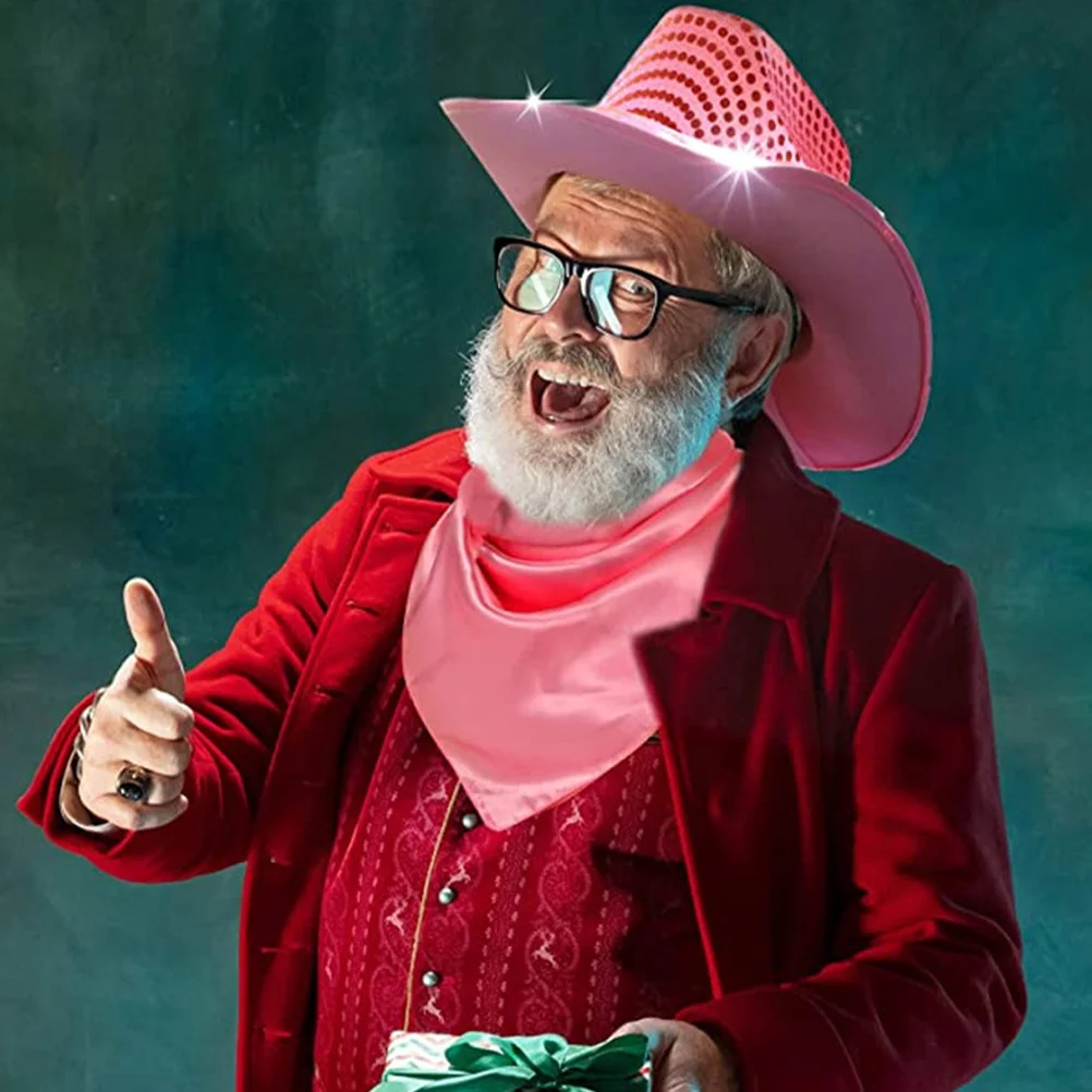 

Sequin Luminous Cowgirl Hat Lightweight Wide Brim Hat for Summer Party Outdoor Festival Birthday Costume