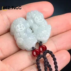 Natural A-grade Jadeite Pendant Jade PiXiu Pendant Hand-carved Fashion Jewelry Lucky Amulet Men and Women Holiday Gift