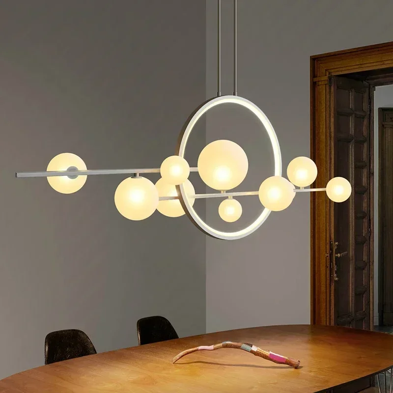 

Novelty Modern LED Glass bubble Chandelier Nordic Dining room Lamp Restaurant lighting Kitchen Island Home Decor Hanging lights