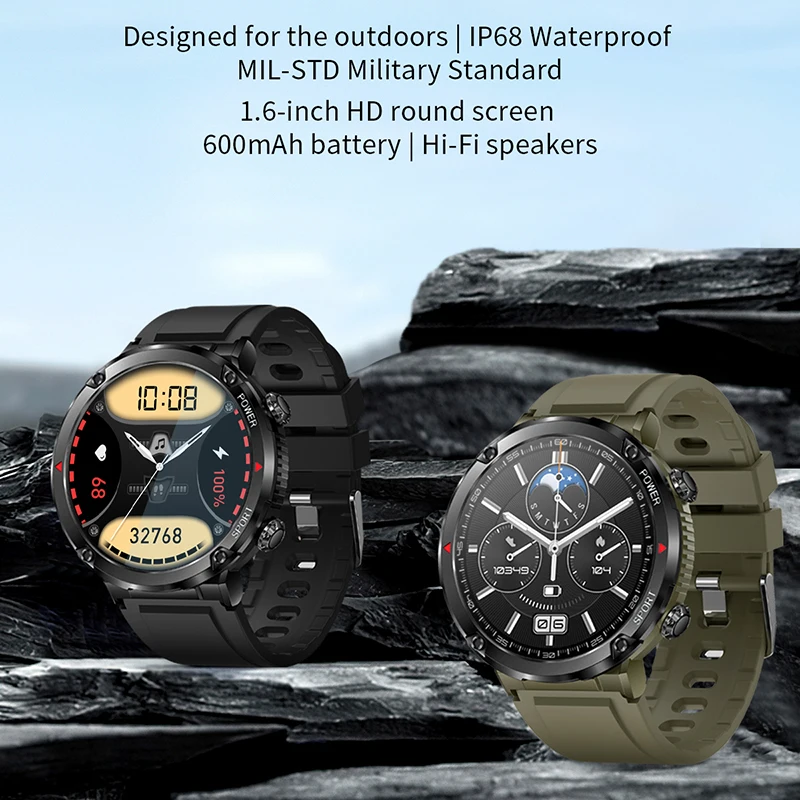 ChiBear 2023 Smart Watch Men 1.6 Inch Full Touch Bracelet Fitness Tracker Sports Watch Bluetooth Call Smart Clock Men Smartwatch