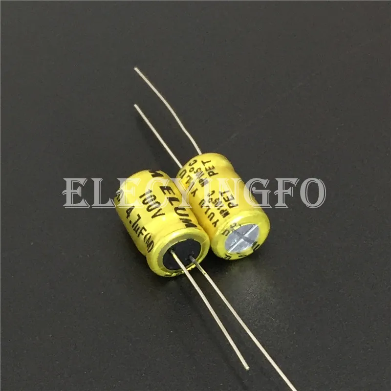 100V4.7uF ELUM NP Series 8x11.5mm 4.7uF 100V Bipolar Aluminum Audio Electrolytic Capacitor 100V4.7 uF