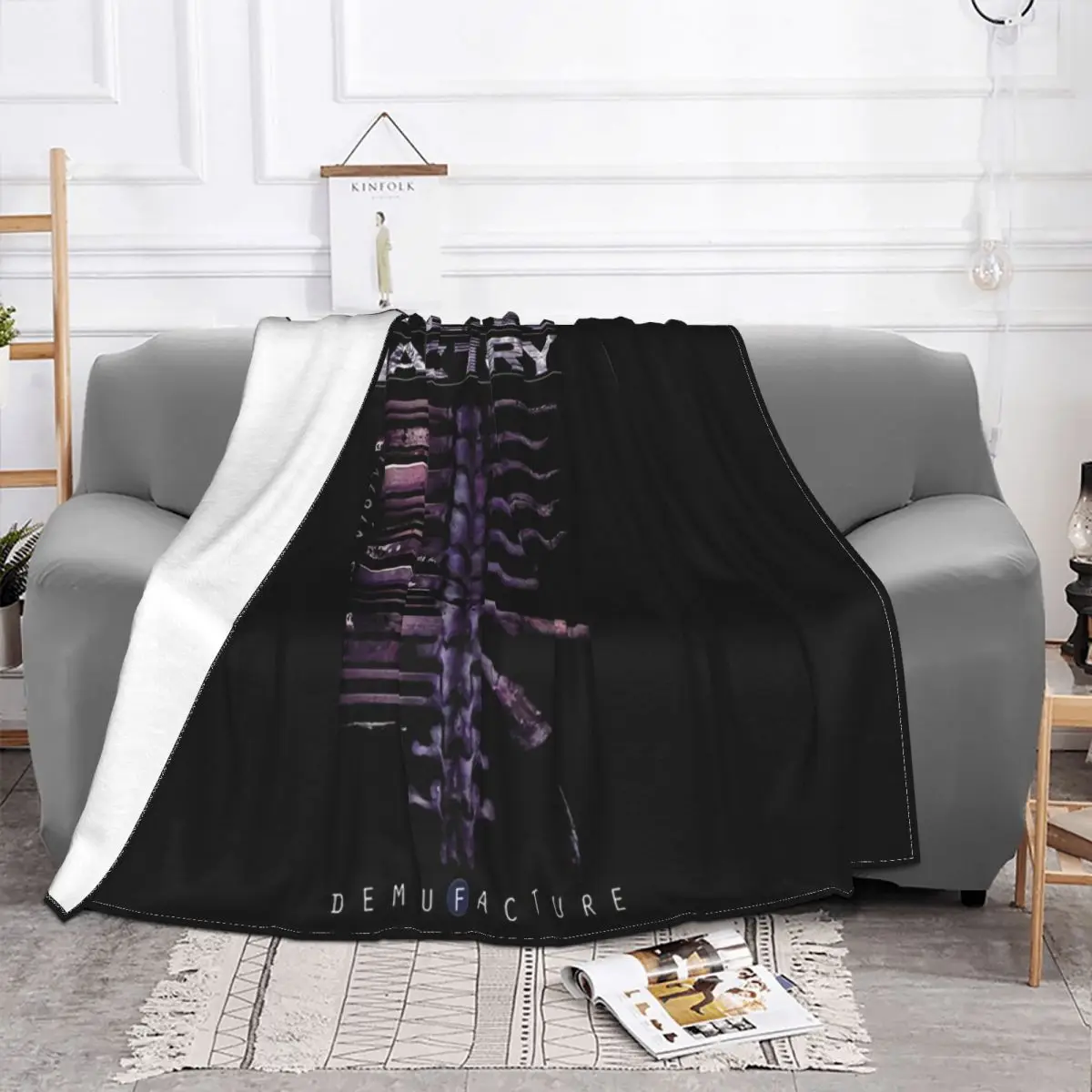 Official Fear Factory Demanufacture Black Mens Classic Rock Metal Tee Newest Throw Blanket