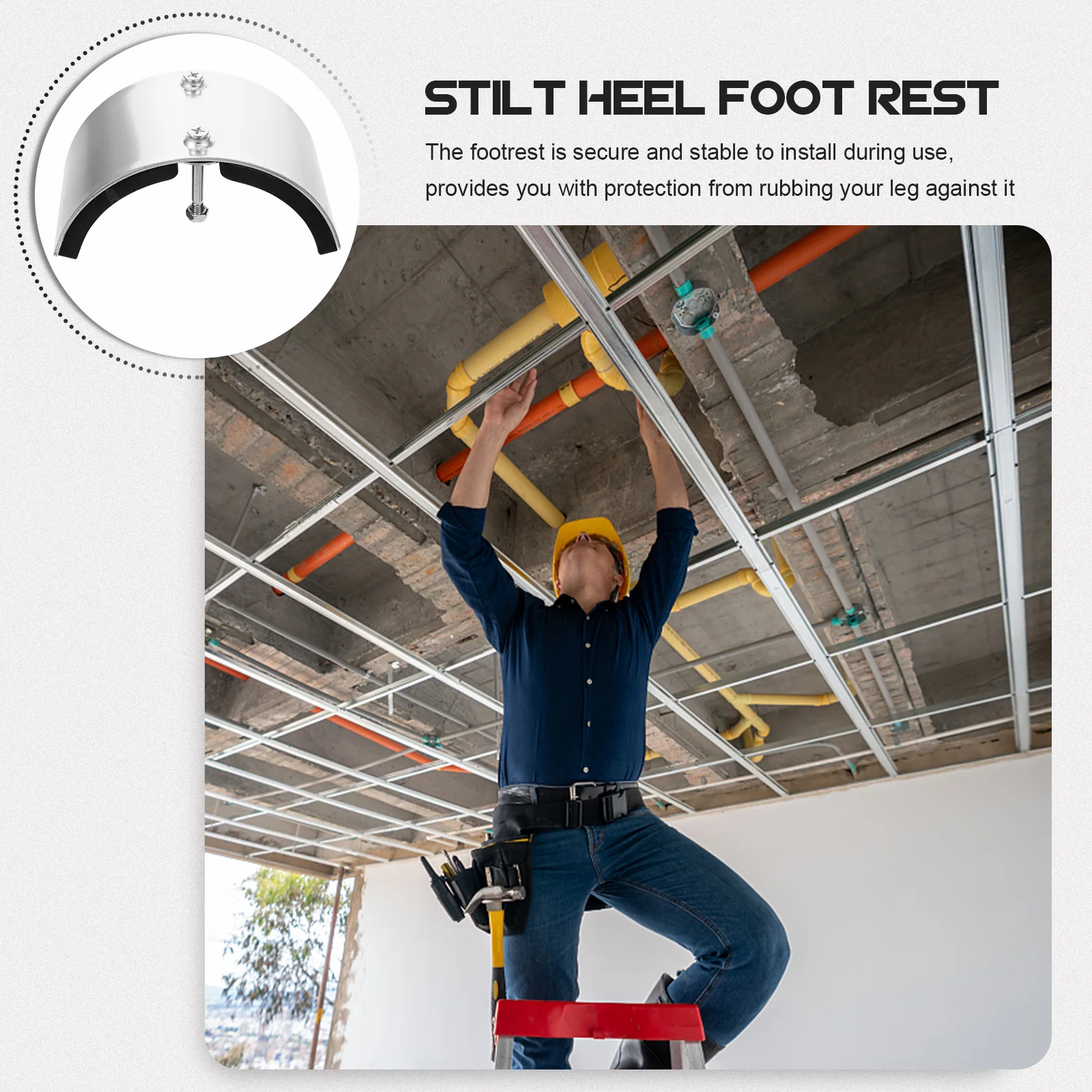 1 stks Hak Voetsteun Vervangende Onderdelen Roestvrij Staal Gipsplaten Stelt Been Manchetten Voor Bouw Binnengebruik Stelt Hak Beugel