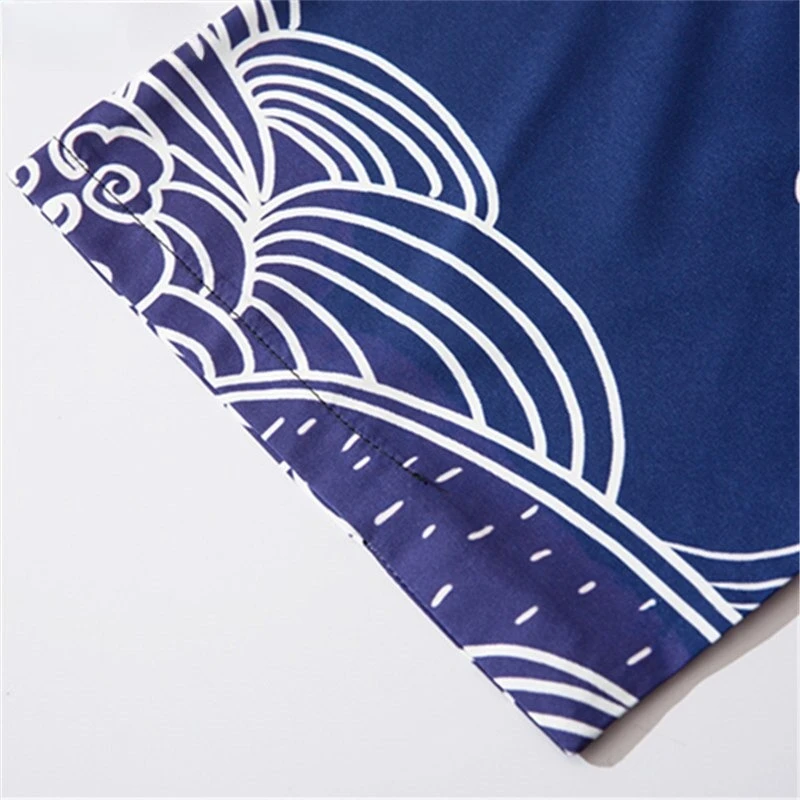 سترة صوفية فضفاضة على الموضة لعام 2025 على شكل سمك الشبوط الأزرق الياباني ملابس الساموراي للنساء والرجال هاراجوكو هاوري كيمونو كوسبلاي يوكاتا