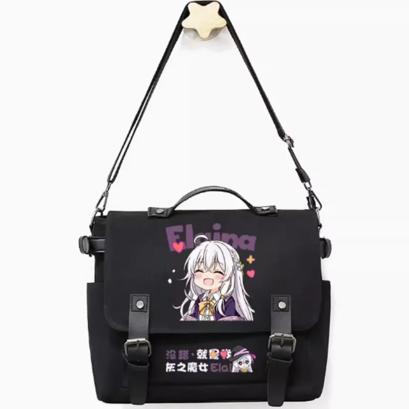 Anime The Journey of Elaina Bag, Unsix Moda, Casual Adolescentes Crossbody Bolsa Mensageiro Estudantil, B1774