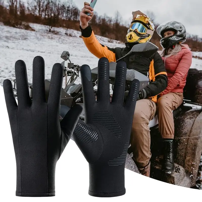 Luvas de esqui forros luvas térmicas quentes com tela sensível ao toque, terno para homens e mulheres ciclismo e corrida luvas de inverno finas e leves ﻿