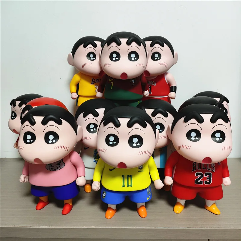 22cm New Crayon Shinchan Cos Crossdressing Football Basketball Star Model Anime Figures Trendy Home Furnishings Doll Toys Gifts