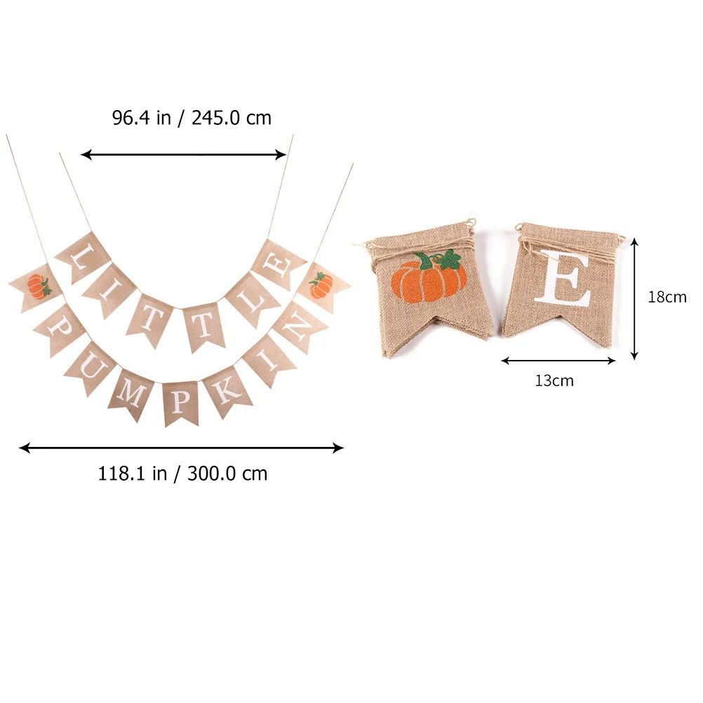 1Set Thanksgiving Linen Banner Pumpkin Hanging Decoration Festival Party Home Store Office Ceiling Decor Home Bunting Decor