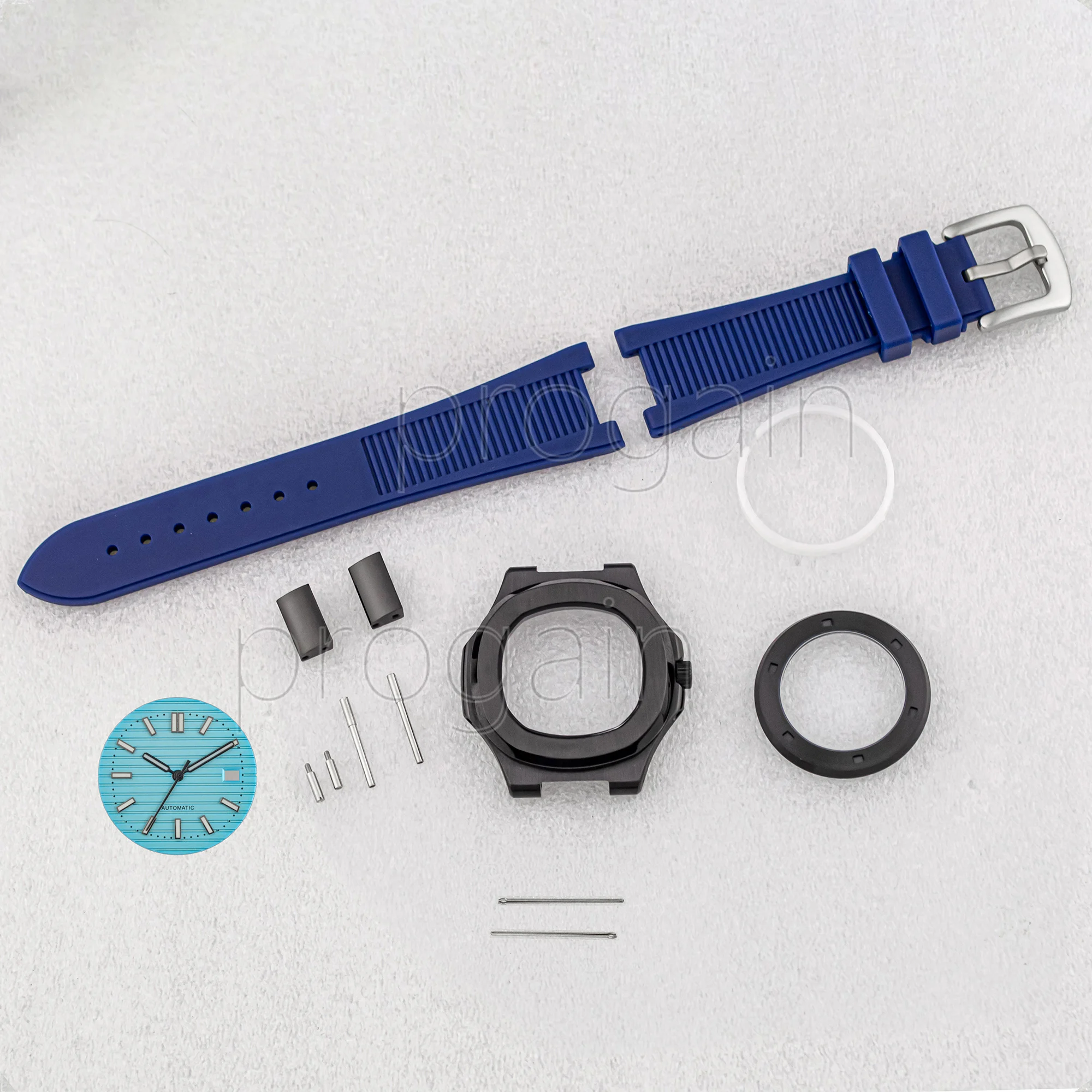 Correa de goma para caja NH35, puntero de esfera luminosa Nautilus, pieza de Mod de acero inoxidable para accesorios de movimiento mecánico