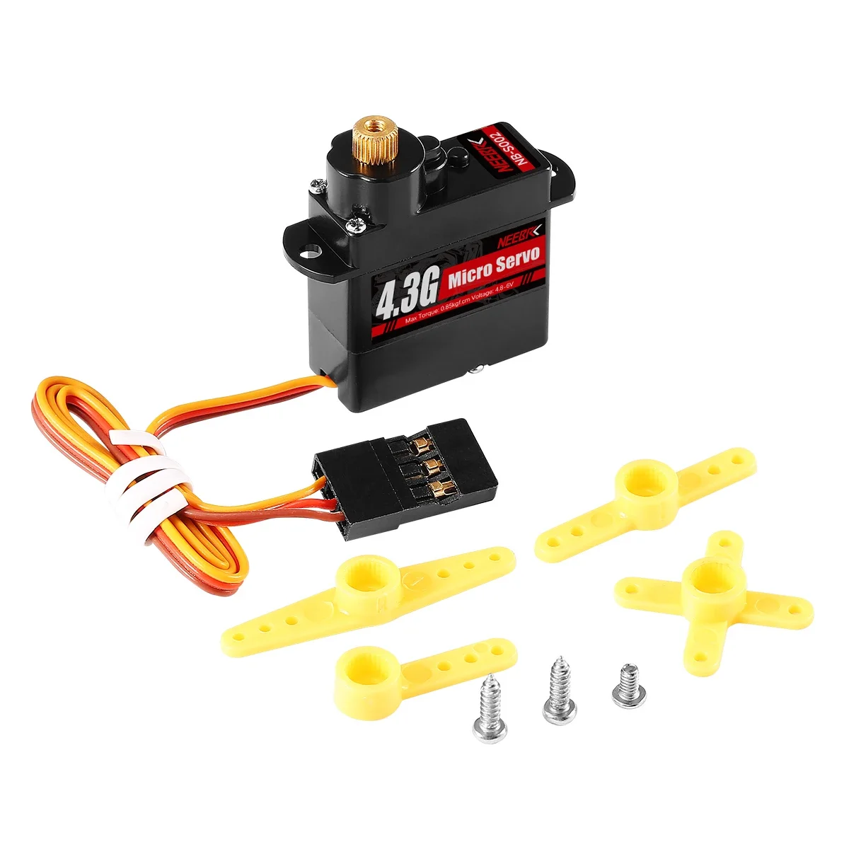 NEEBRC 4.3g Mini Servo numérique sans noyau Micro plastique/métal engrenage étanche moteur Servo pour voiture RC hélicoptère à voilure fixe Robot