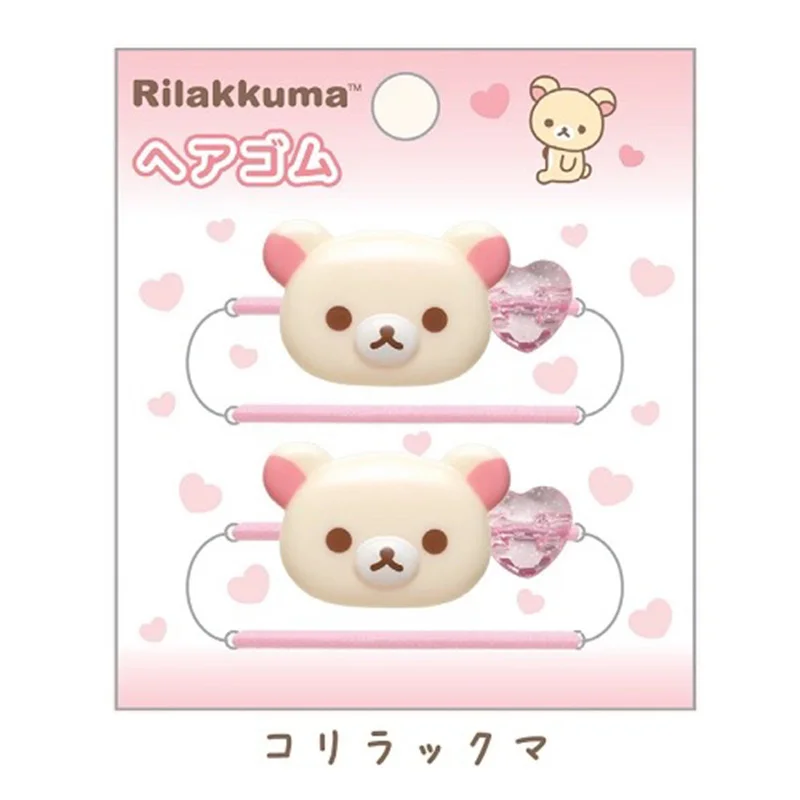 Rilakkuma Korilakkuma Hair Ties Bear Face Hair Bands Scrunchies Eastics Kawaii Cute Hair Accessories for Girls Women