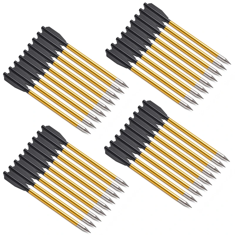

60Pcs 6.3'' Aluminum Shaft Arrows Hunting Shooting Archery For 50 lbs/80 lbs Crossbow Pistol Outdoor Accurate Bolt Arrow