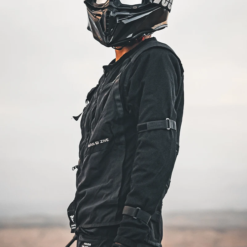 

New Summer Motorcycle Jacket Men Breathable Mesh Motocross Riding Clothes Women Motorbike Reflective Suit 7ps CE Protective Gear