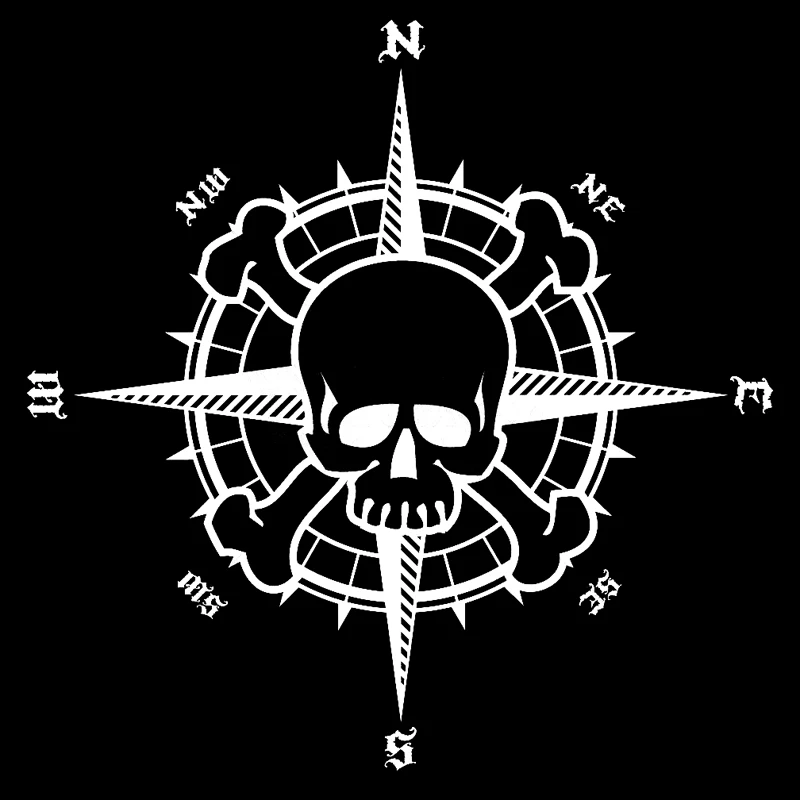 Creative Pirate Skull Compass Personalized Car Sticker PVC Body Exterior Accessories Motorcycle Laptop Decoration Auto Decal