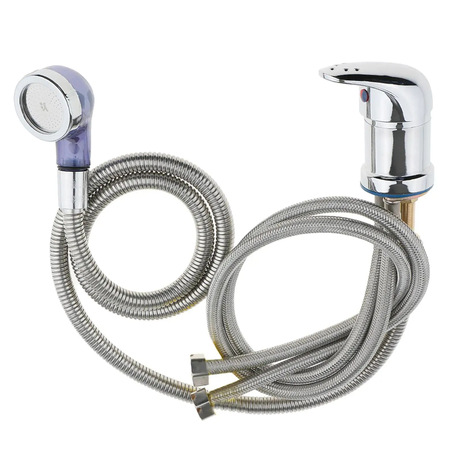 

Salon Shampoo Unit Bowl Sink Replacement Part Chrome Faucet Sprayer Hose Kit
