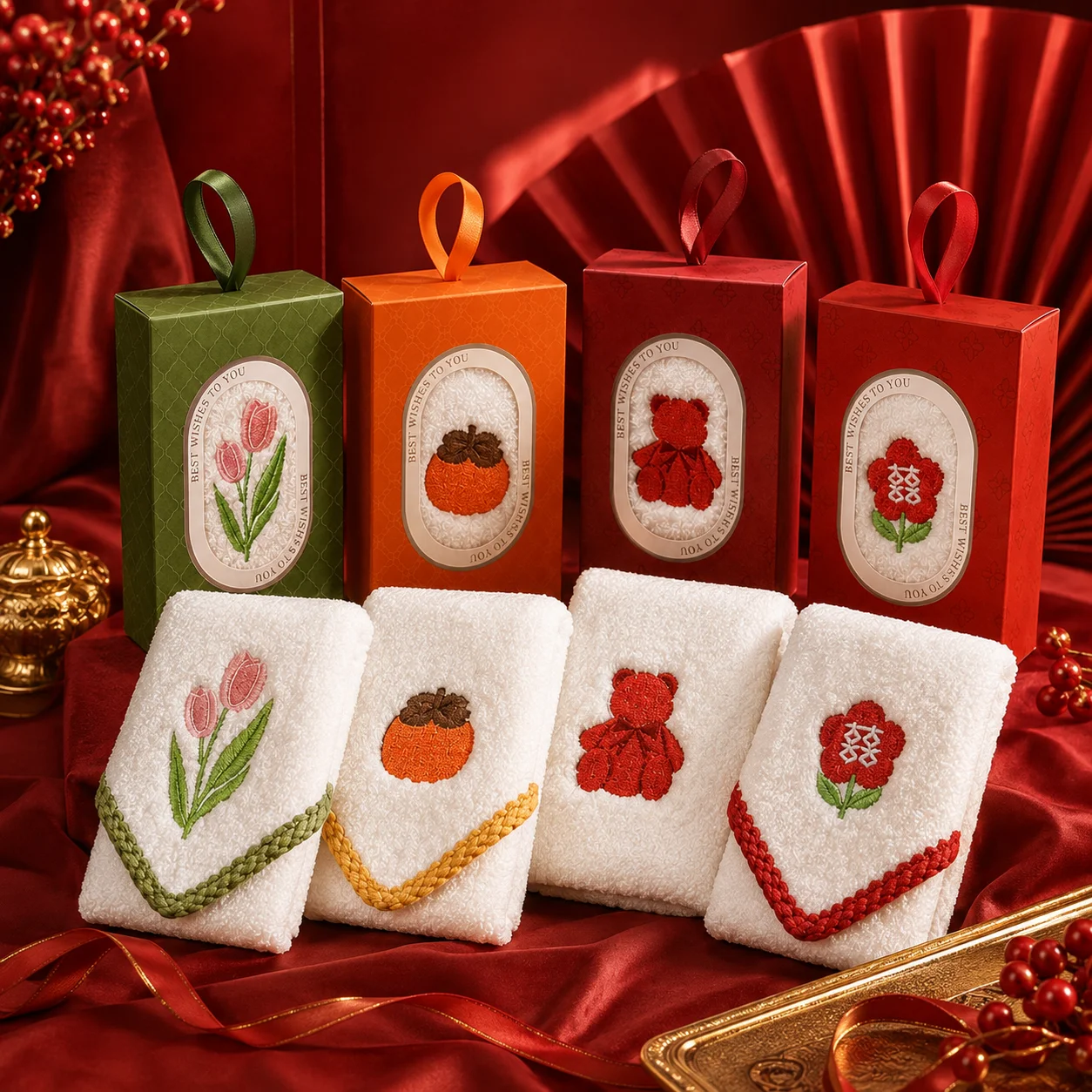 2pcs Bear Towel Gift Set Wedding Return Gifts for Guests Coral Velvet Towel Box Engagement Party Favor Creative Gift