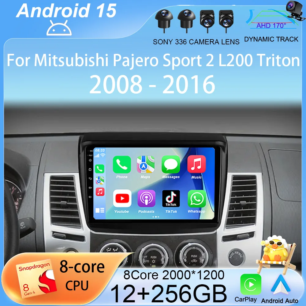 

Android 15 авто радио мультимедиа для Mitsubishi Pajero Sport 2 L200 Triton 2008-2016 Carplay видеоплеер головное устройство 2Din