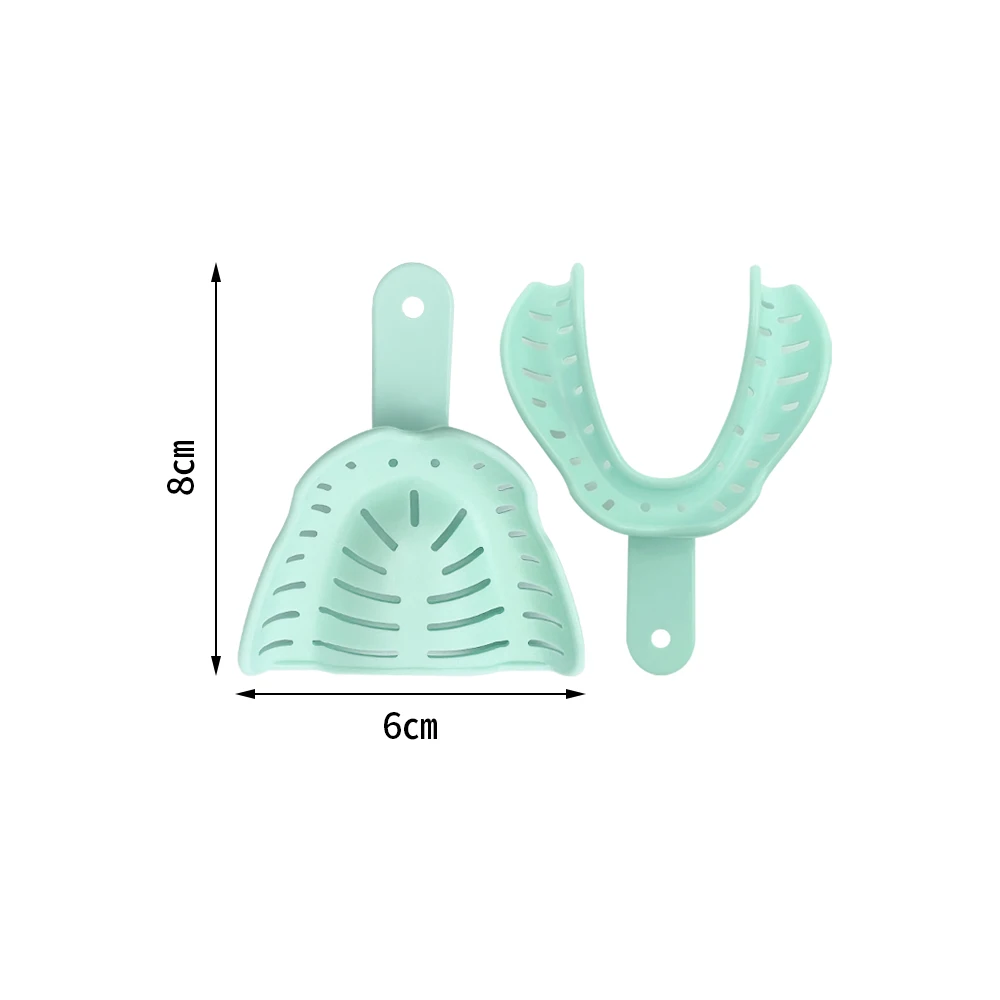 6 Stks/set Tandheelkundige Afdrukbak Plastic Wegwerp Kleurrijke Tandenhouder Tandheelkunde Laboratoriummaterialen S/M/L Mondverzorgingshulpmiddelen