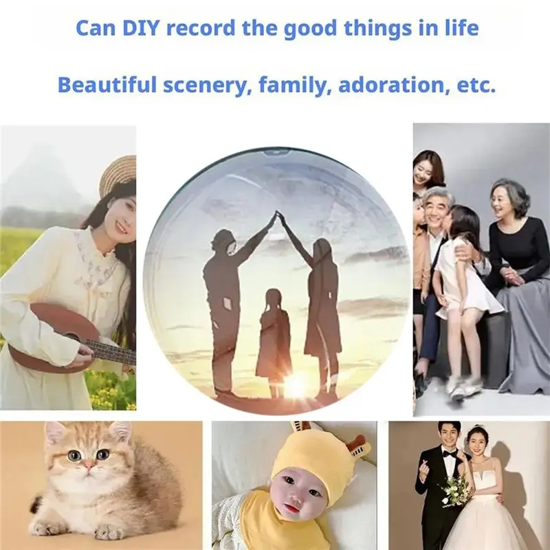 ABZC-Birthday Gift 3D Crystal Ball Video Player Audio Display Electronic Memory Ball For Family Friends Souvenir F