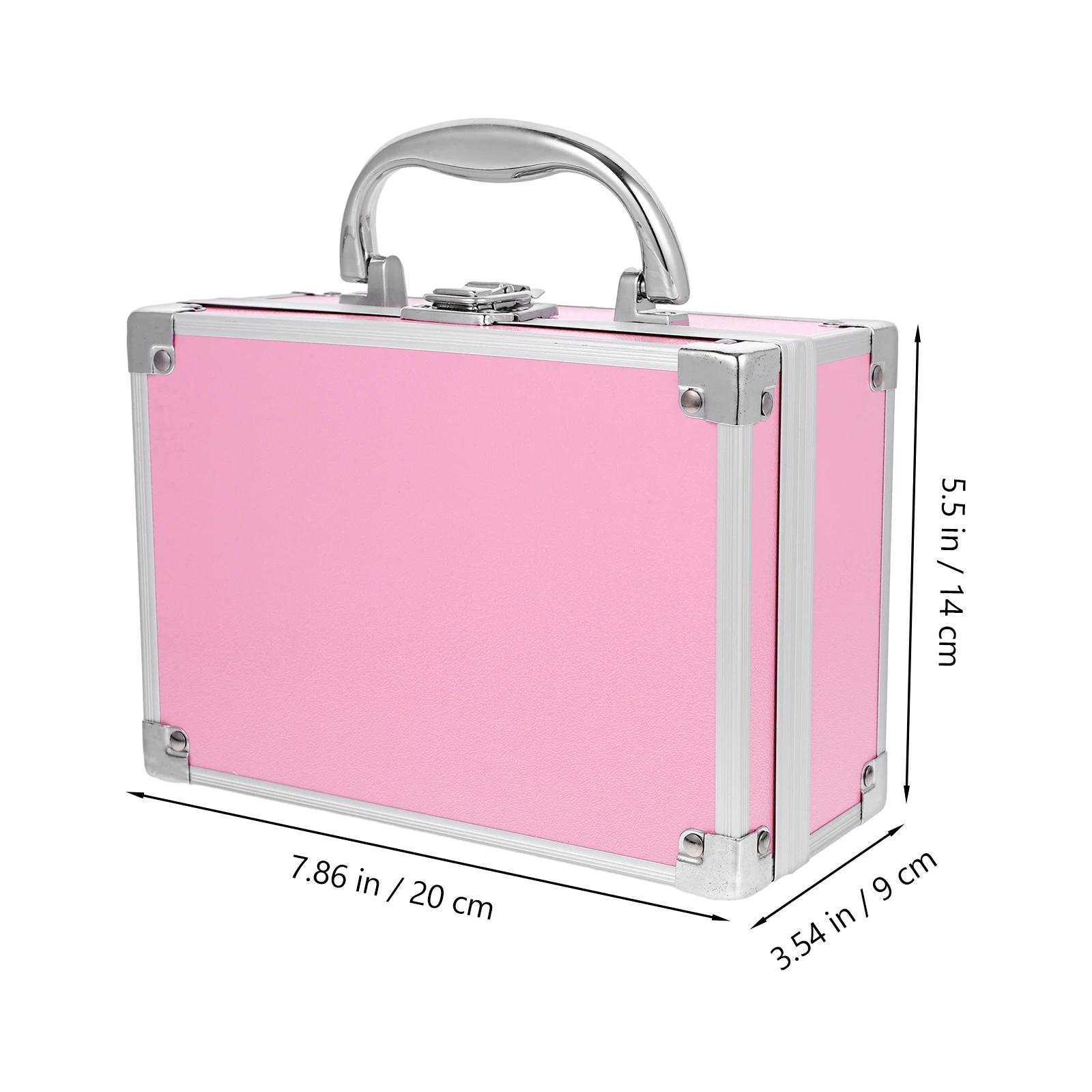 سبائك الألومنيوم حالة الوردي الصغيرة المحمولة صندوق الأظافر المنظم حالة ماكياج المنظم السفر أداة صندوق حقيبة التخزين حامل فرشاة