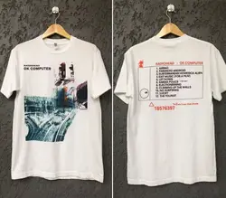 Radiohead Ok Computer Album t-shirt Reprint 2 lati Retro Great Shirt_White