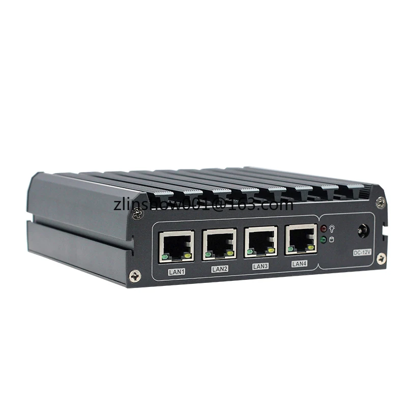 Industrial J1900 E3845 Fanless 4lan mini PC VGA HD Display for firewall