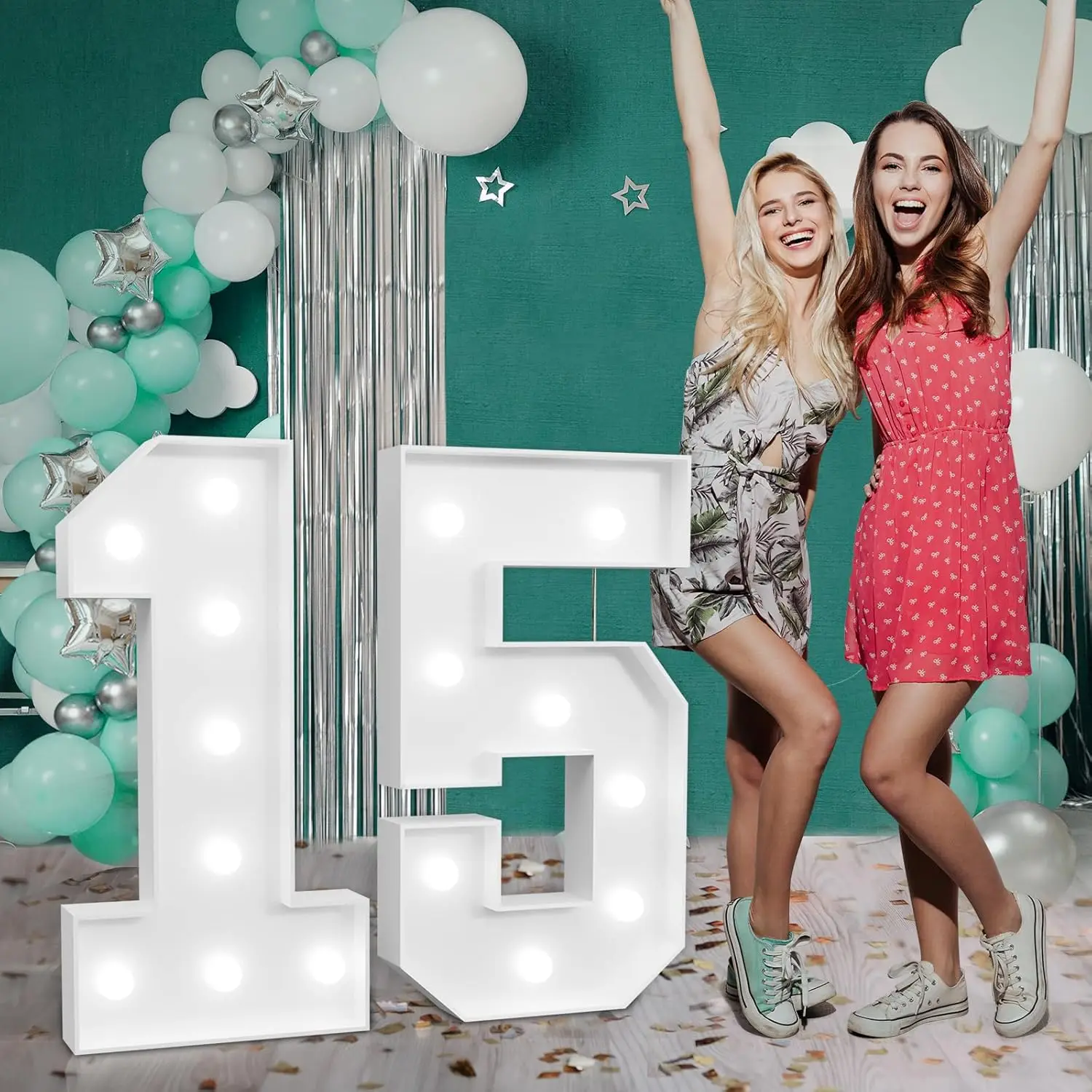 

Marquee Numbers Large 15th-Birthday Decorations: 3ft Light Up Number 15 Birthday Decoration for Boy Girl Fifteen Year Old Party