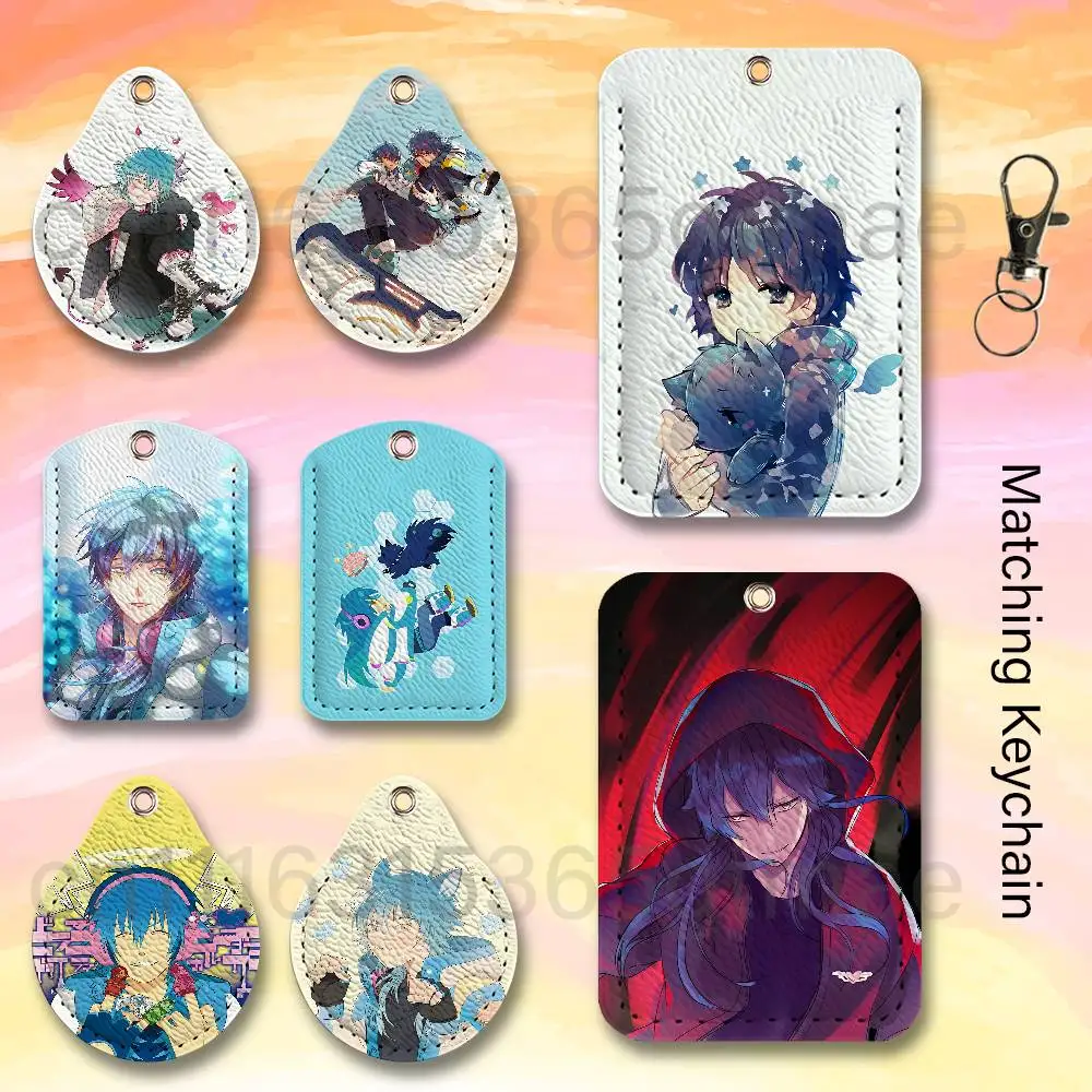 D-DRAMAtical A-Aoba S-Seragaki PU Leather Card Holder Keychain Key Ring Door Lock Access Card Air Tag Case Keychain Card