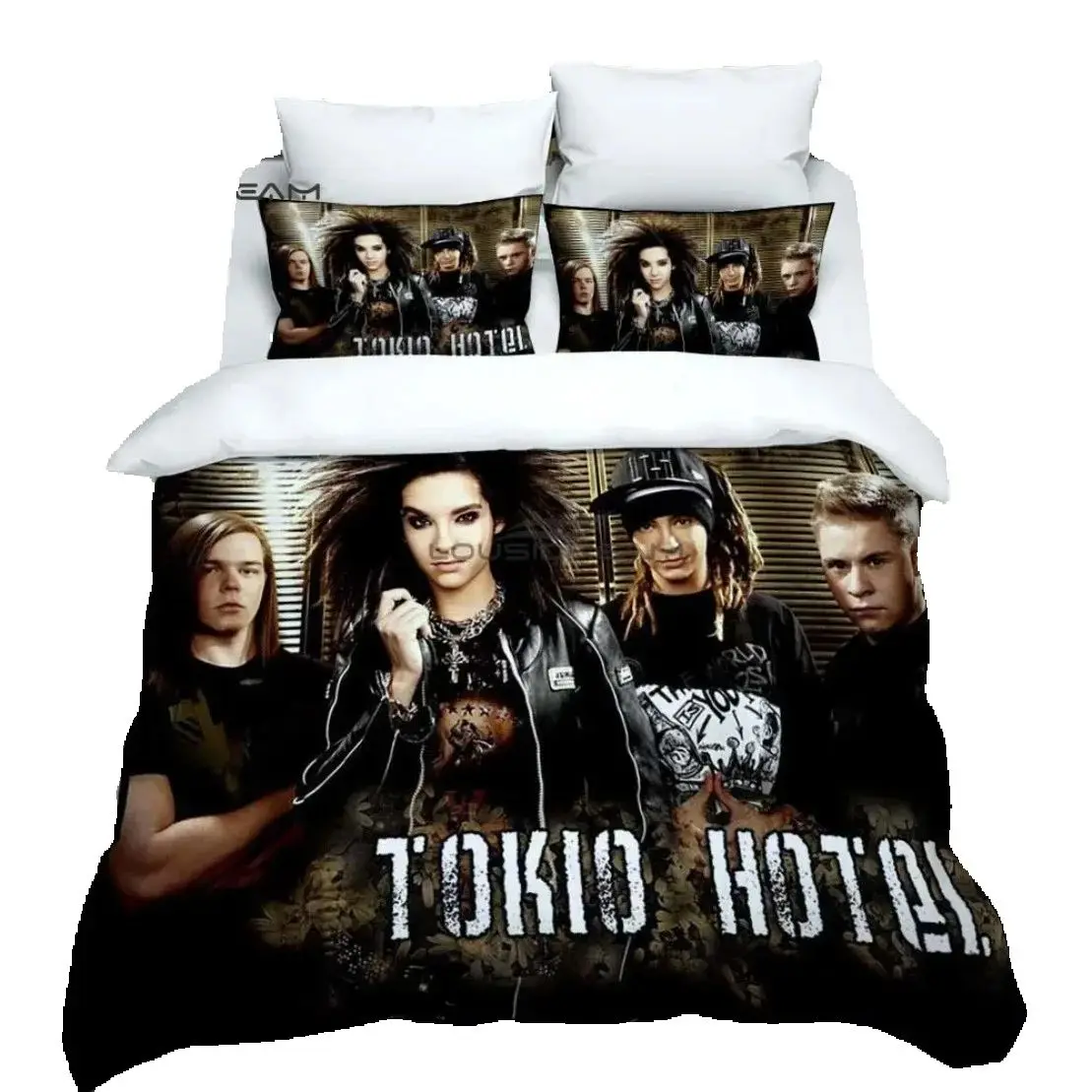 Tokio Hotel band printed Bedding Set,Rock band Duvet Cover Set HD Comforter Cover for Kids Bedding Sets Bedclothes Bedroom Decor