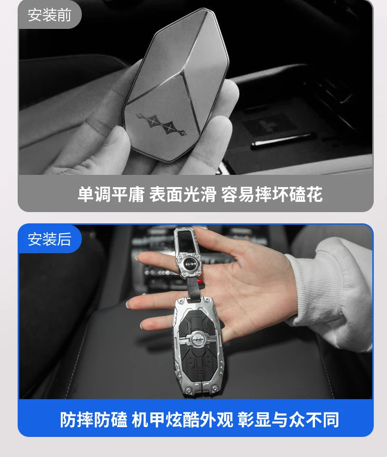 OUY Mecha key shell remote control protective case for BYD Leopard 8 Leopard 5 FangChengBao 8 eight 2025 2024 Interior Accessori