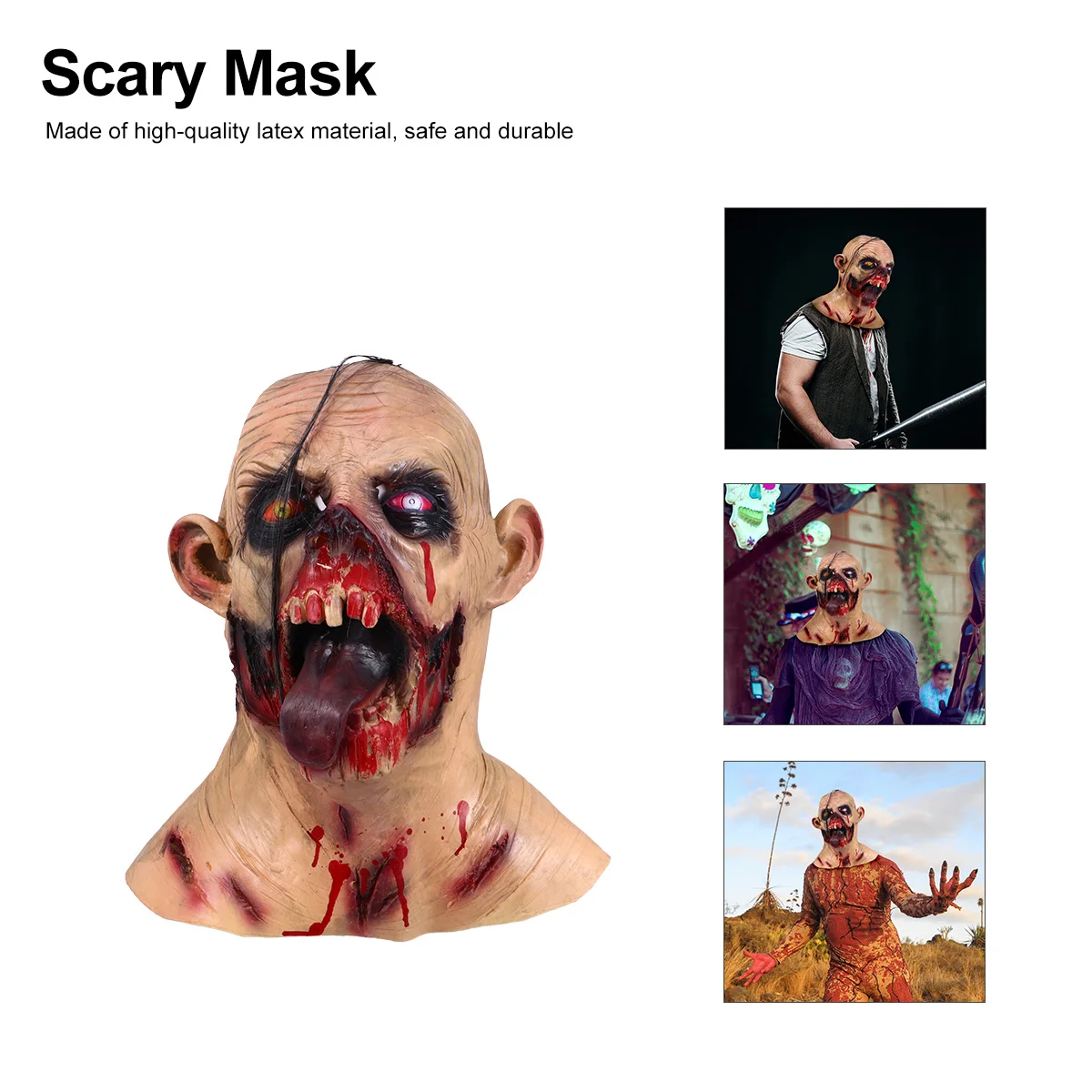 

1Pcs Devil Mask Halloween Ghost-Like Scary Horror Party Mask Breathable for Costume Devil Halloween Ghost-Like