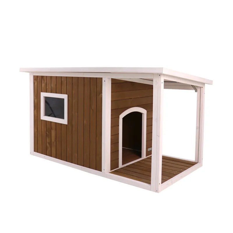 

Solid wood dog house Four Seasons Universal Villa Outdoor Rainproof Cage Medium and Large House