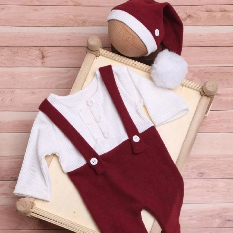 

Baby Boy Girl Photo Готовое рождественское наряд с комфортной шляпой Present 4xbc