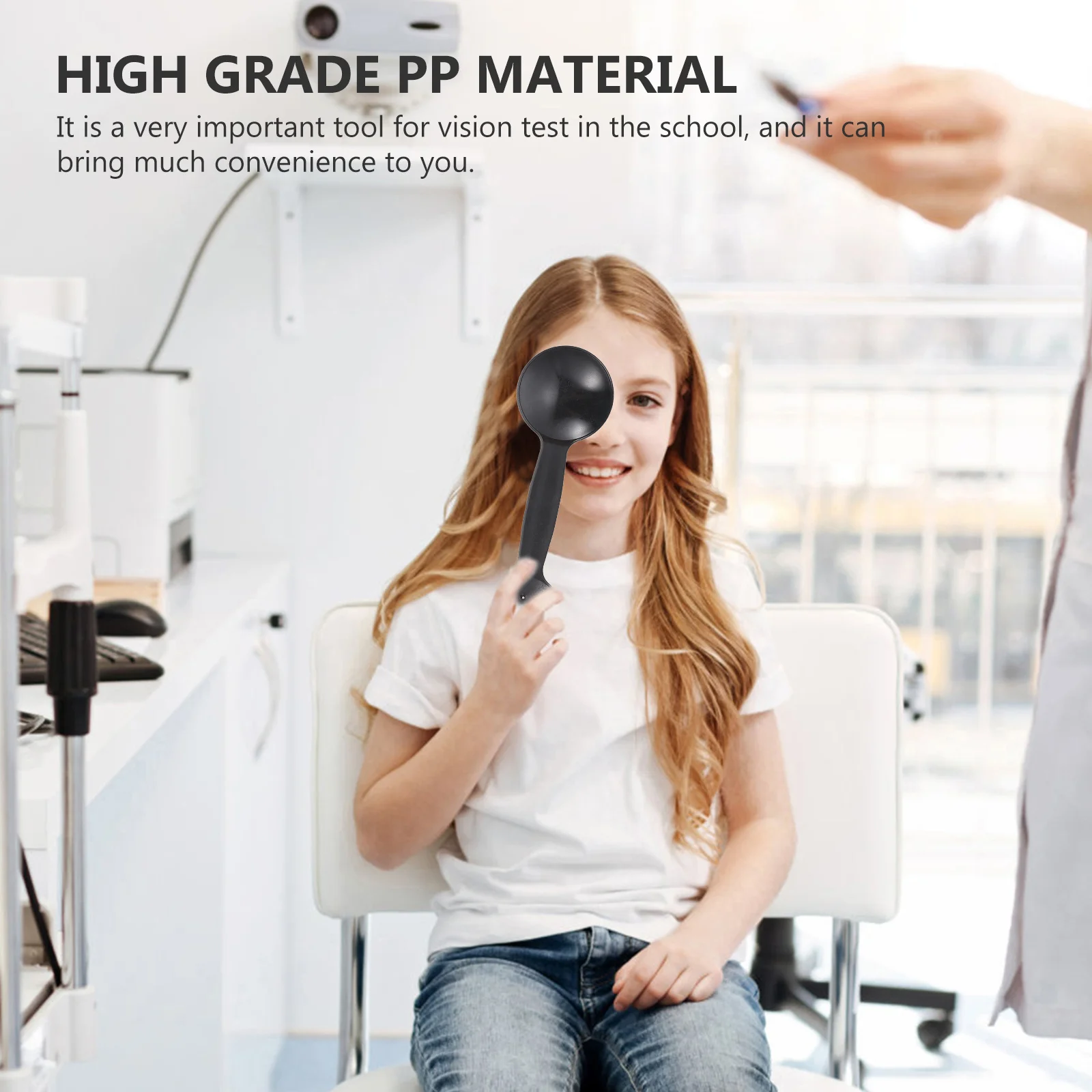 

2pcs Vision Test Occluder Skid-Proof Ergonomic Handle Portable Handheld Eye Shield For School Eye Exam Optometry Tool Testing