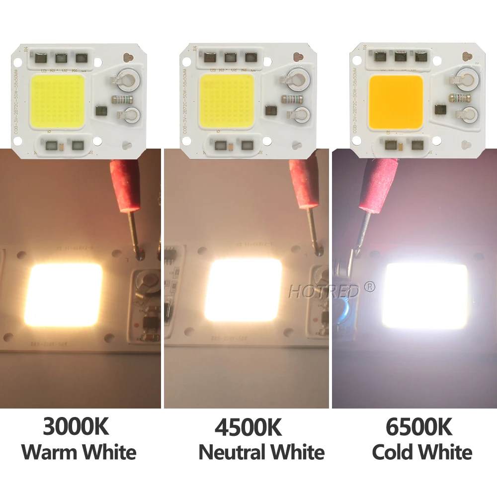 AC220V 50W 30W COB LED Smart IC Chip Lamp Matrix Diode Warm Cold Neutral White Bead Lamp Driverless For Flood Light Accessories