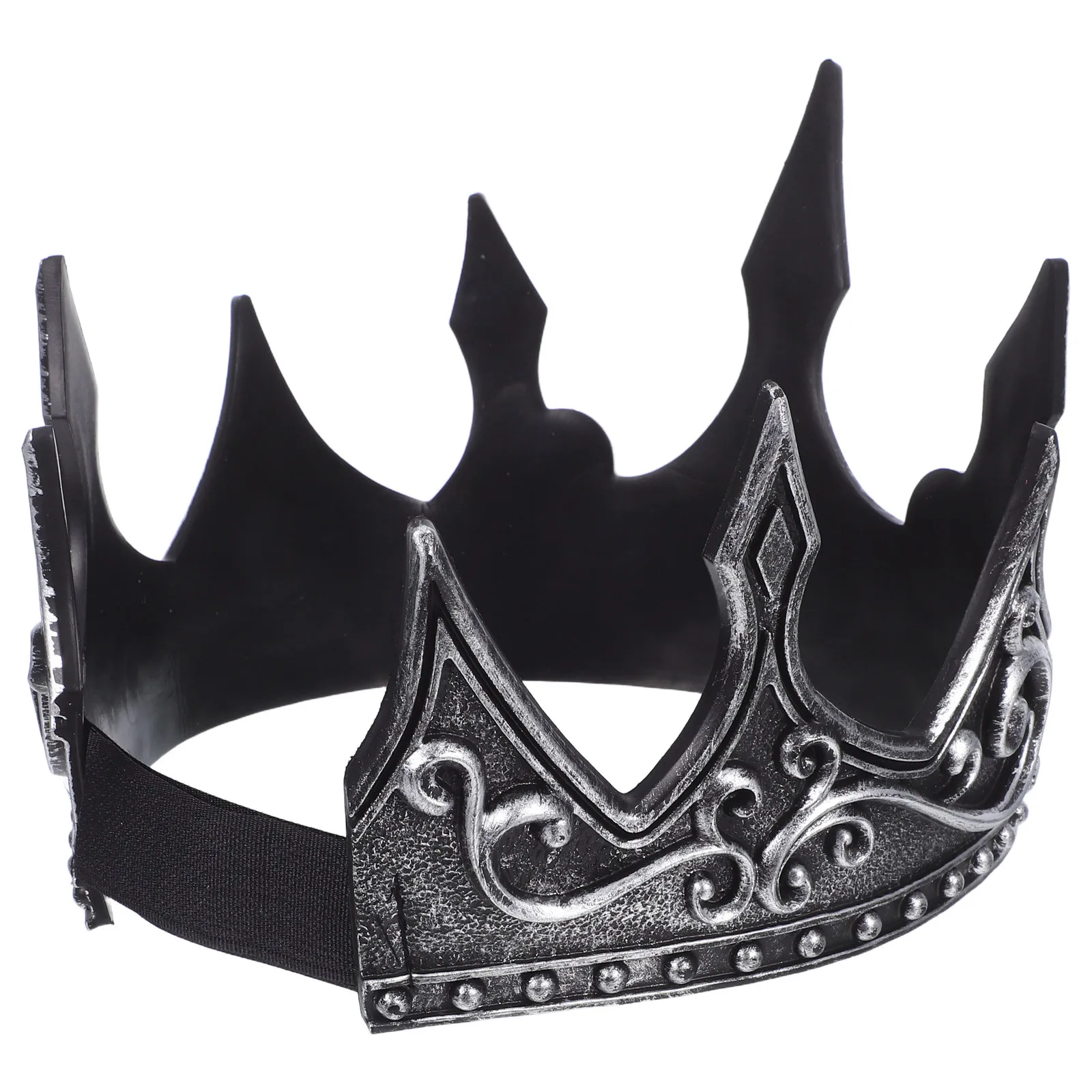 

King Crown For Men Medieval Pu Golden Party Headdress Cosplay Crown Decoration Birthday Wedding Prom Halloween Accessory