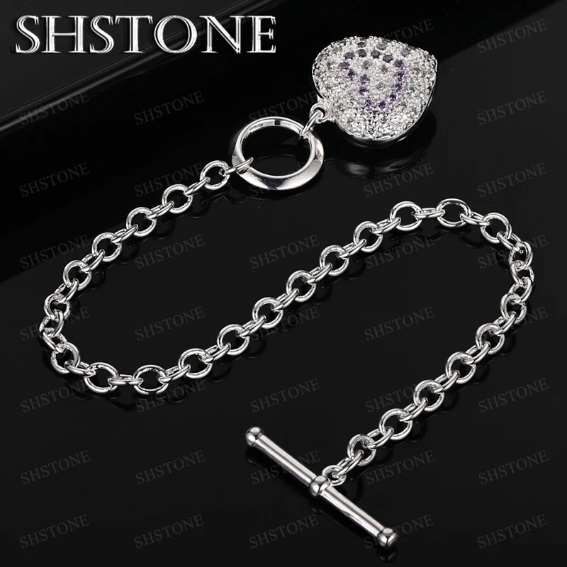 

925 Sterling Silver Bracelet Jewelry Fashion Charm Hand Chain Men Women Romantic Wedding Engagement Party Gifts Accessories