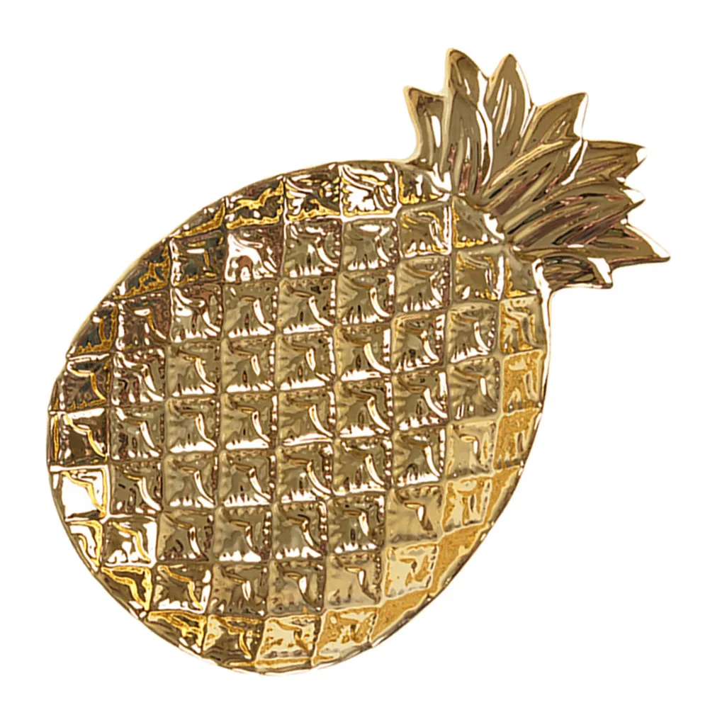 1Pcs Pineapple Ceramic Jewelry Tray Creative Animal Design Elegant Jewelry Display Dish for Dresser Bathroom Bedroom Home Decor