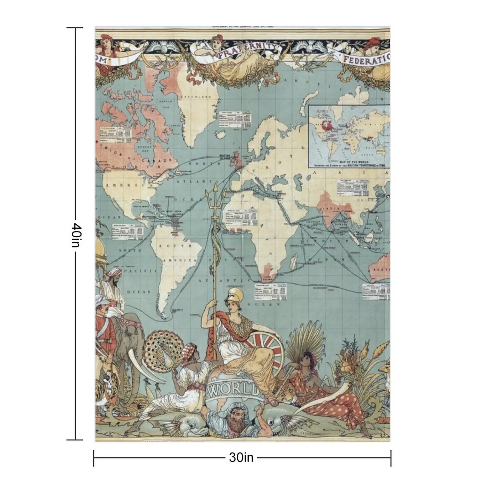 British Empire Map | Traditional | World Throw Blanket decorative for sofa blankets ands Fashion Sofas Blankets